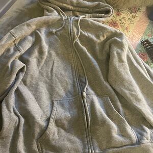Grey Aritzia zip up hoodie!! New condition (never worn) size small